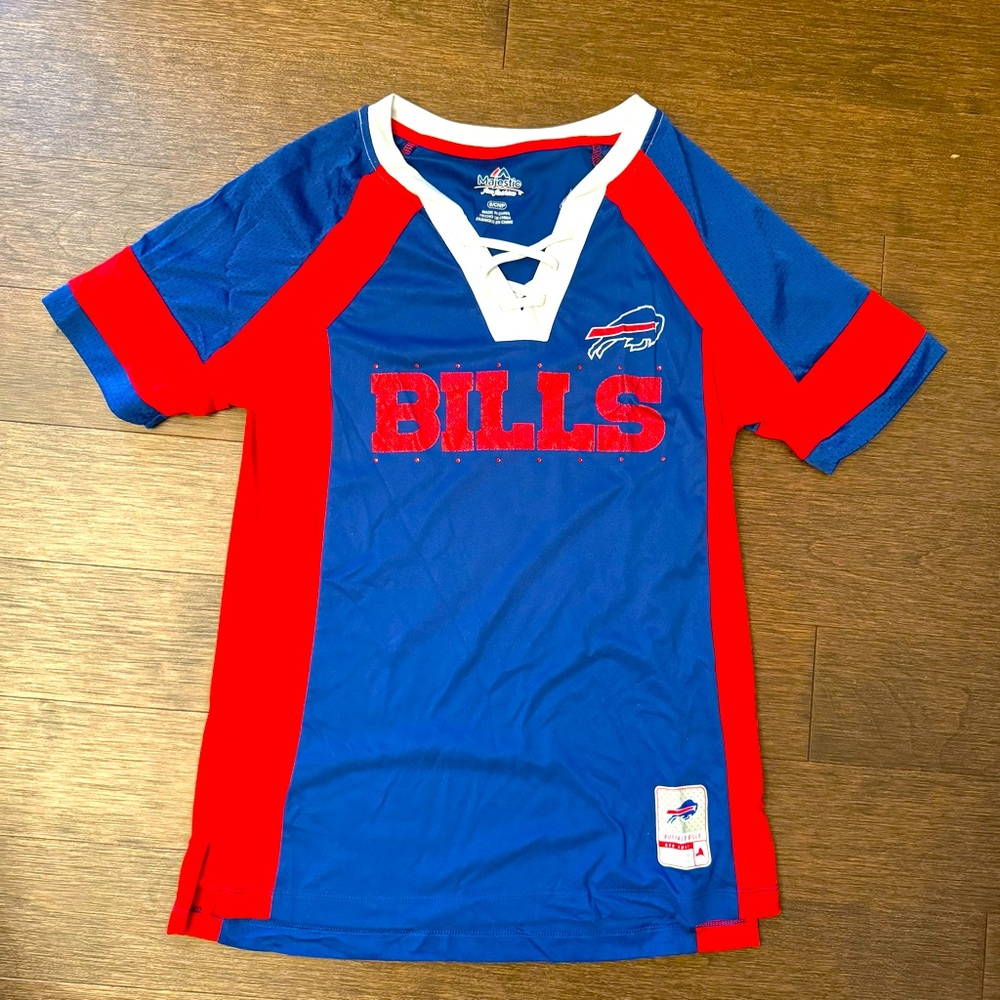 Buffalo Bills Women’s Lace Up Notch Neck- sz Small